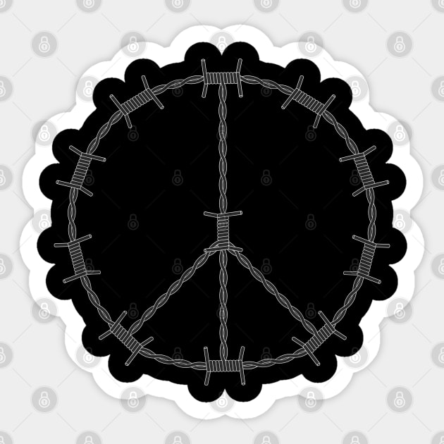 Barbed Wire Peace Sticker by Kaijester